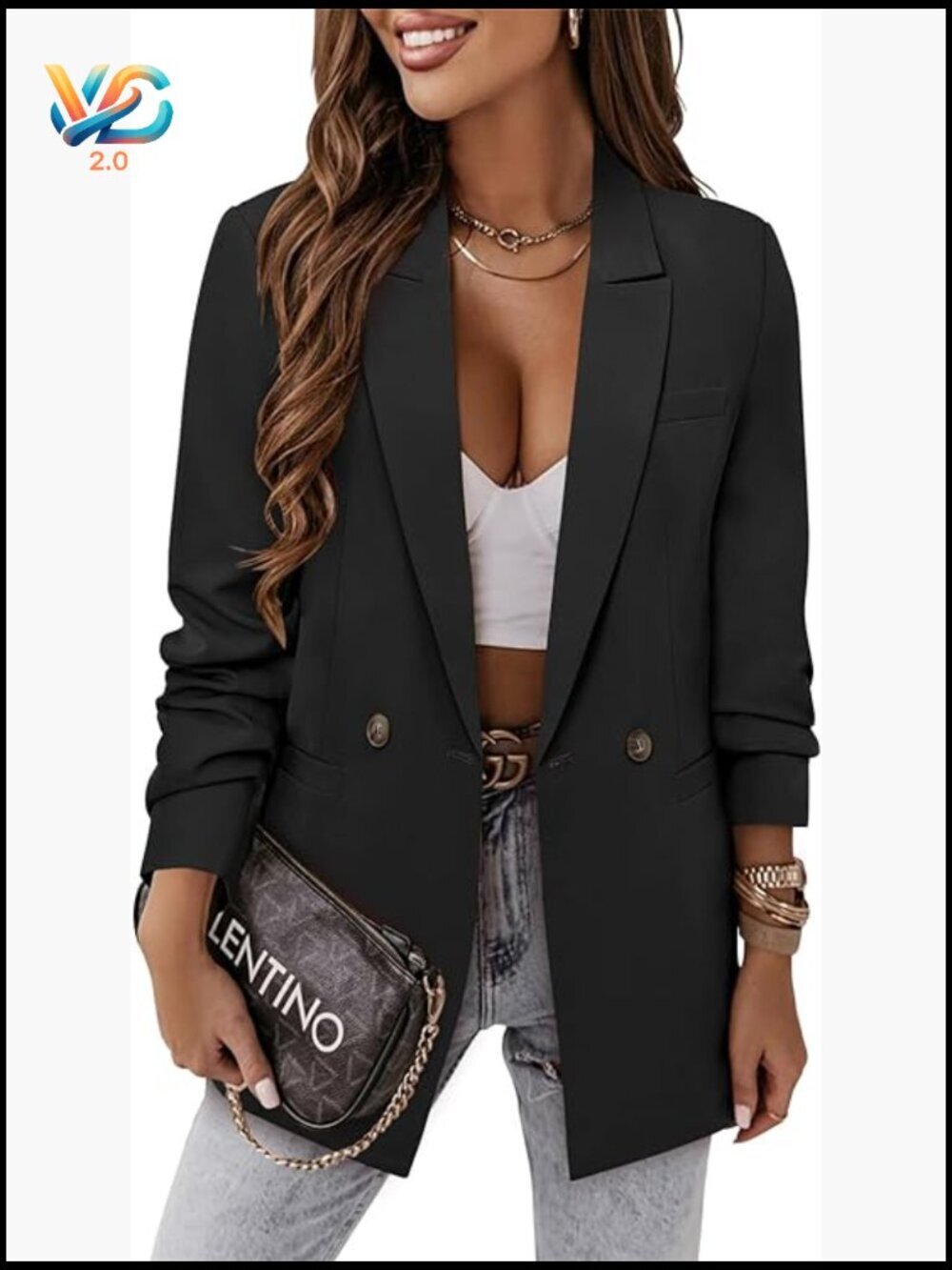Women's Business Casual Blazer Jacket Lined Professional Work Suit